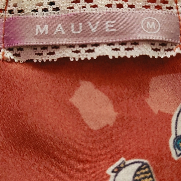 🦉ANTHROPOLOGIE "MAUVE" ORANGE BLOUSE, SZ MEDIUM - Picture 5 of 6